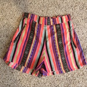 Colorful high waisted shorts